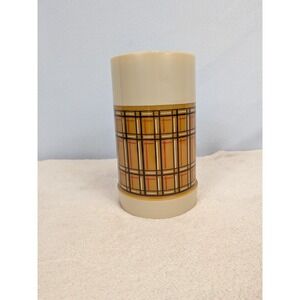 Vintage Aladdin Best Buy Thermos Wide Mouth Pint Plaid Tan‎ Retro USA